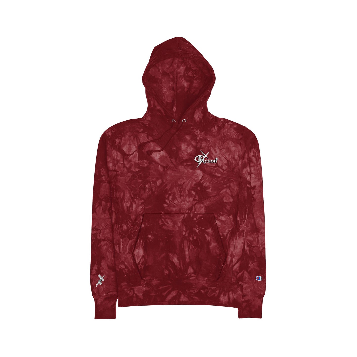 XENON. X CHAMPION TIE-DYE HOODIE RED