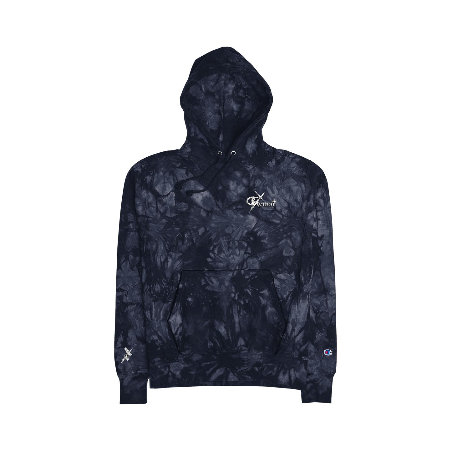 XENON. X CHAMPION TIE-DYE HOODIE BLUE