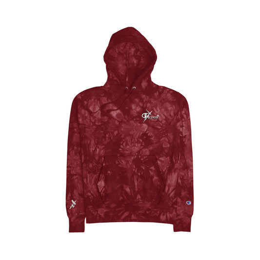 XENON. X CHAMPION TIE-DYE HOODIE RED