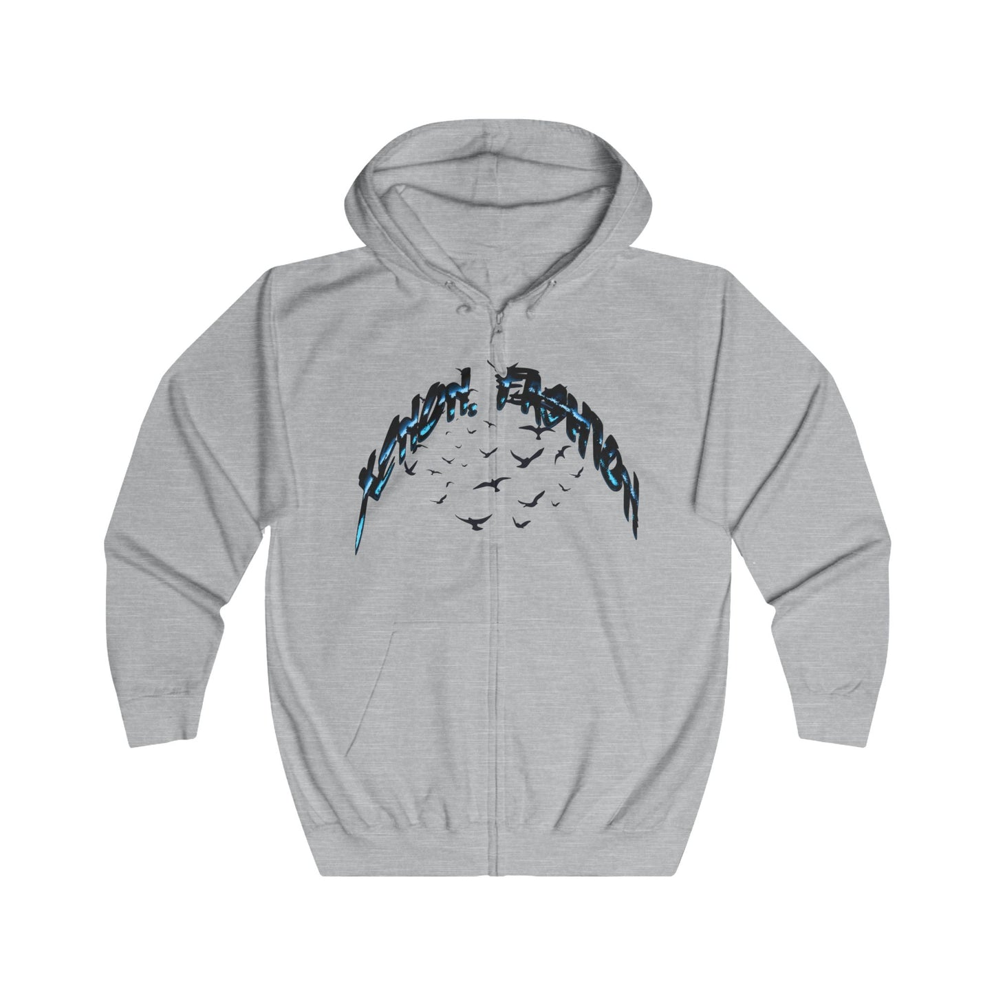 XENON. BIRDS ZIP HOODIE HEATHER GREY