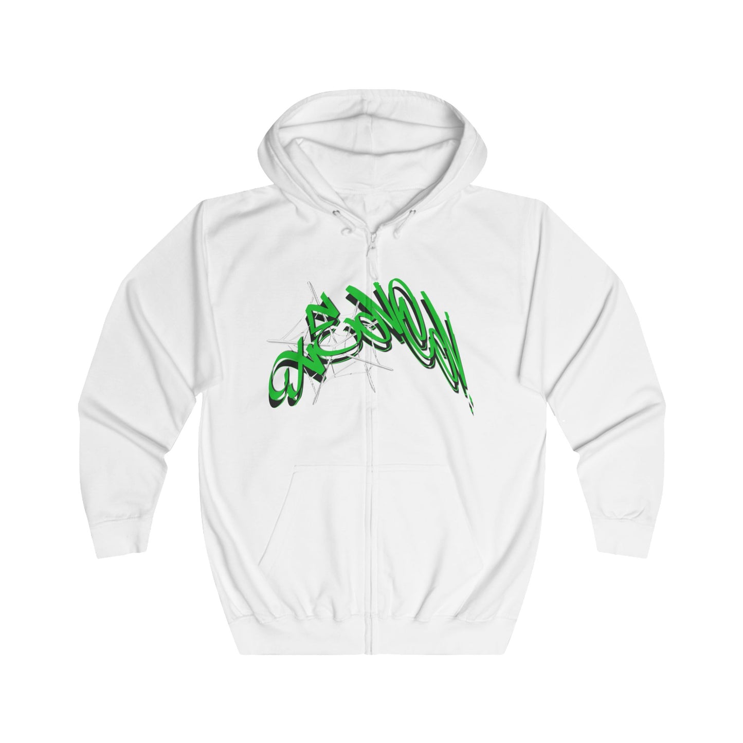 XENON. COBWEB ZIP HOODIE WHITE