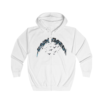 XENON. BIRDS ZIP HOODIE WHITE