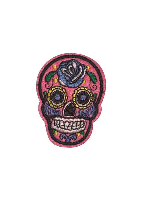 IRON-ON PATCH PINK SKULL